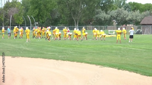 Football Team Practicing