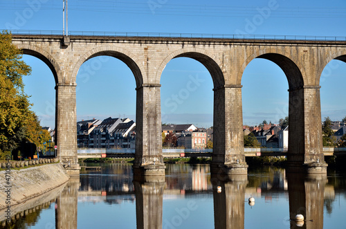 Viaduct on river Mayenne at Laval in France