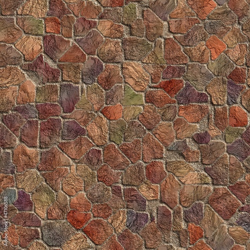 Multicolor stone wall. Seamless texture.