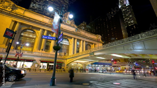 Evening traffic near Grand Central, timelapse, New York