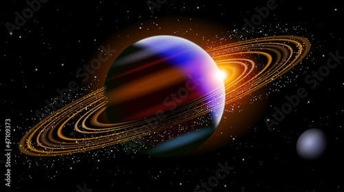 Saturn In Space