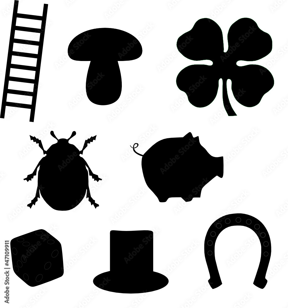 Glückssymbole Silhouette Stock Vector Adobe Stock