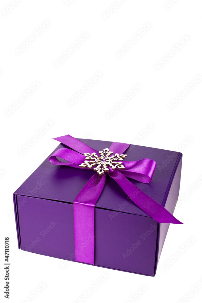 purple Christmas gift box isolated purple Christmas gift box isolated