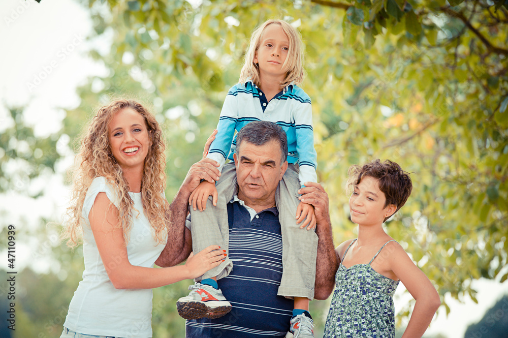 Happy Three Generations Family Outdoor Happy Three Generations Family Outdoor