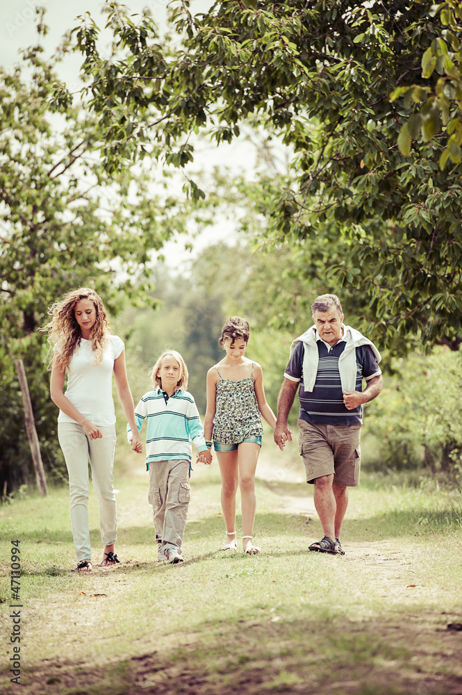 Fototapeta premium Happy Three Generations Family Outdoor