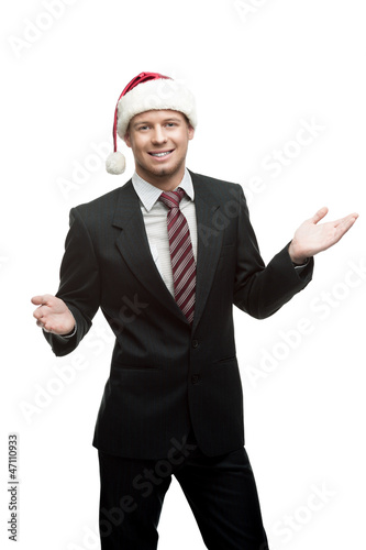 young smiling businessman in santa hat © photo-nuke