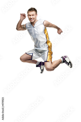 funny jumping sportsman