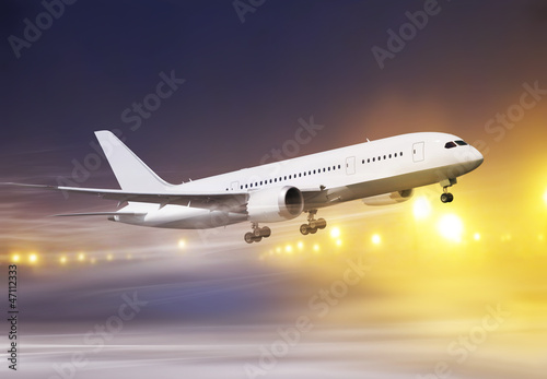 plane in snowstorm