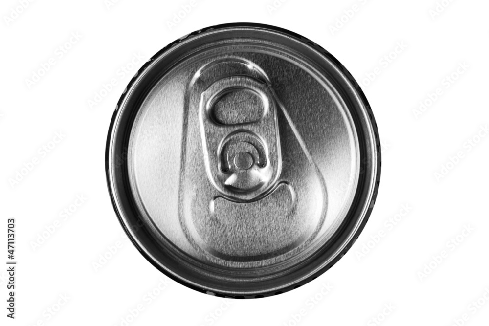 beer can on white background, view from the top beer can on white background, view from the top