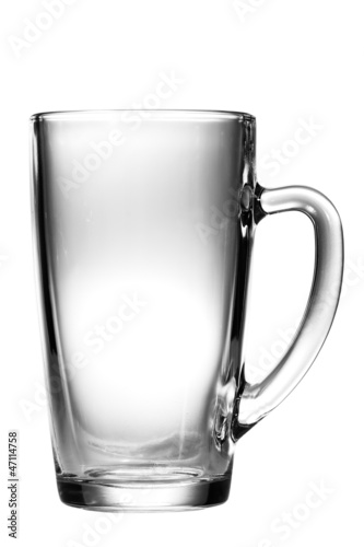 empty glass of beer isolated on white