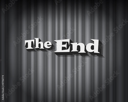 Realistic retro movie ending screen still - The End - Editable Vector.