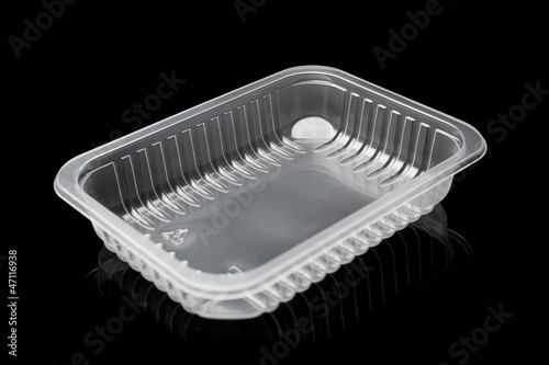 plastic container isolated on black