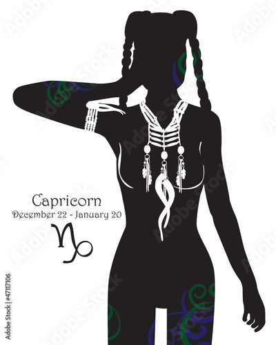 Stylized zodiac sign Capricorn