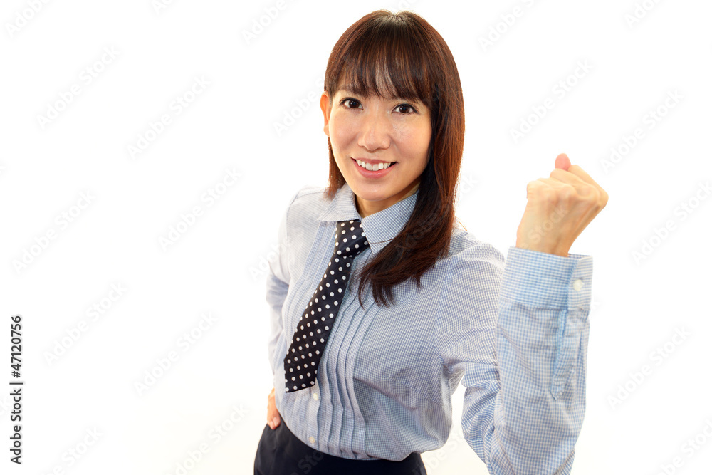 ガッツポーズのOL ガッツポーズのOL