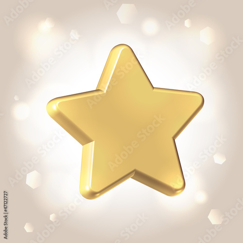 Golden metallic star prize