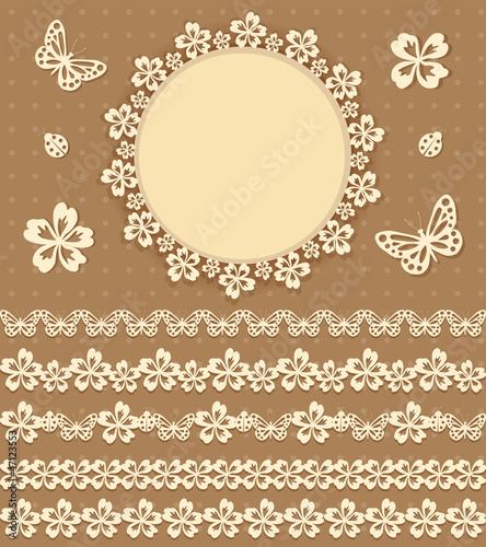 Collection design elements for scrapbook.