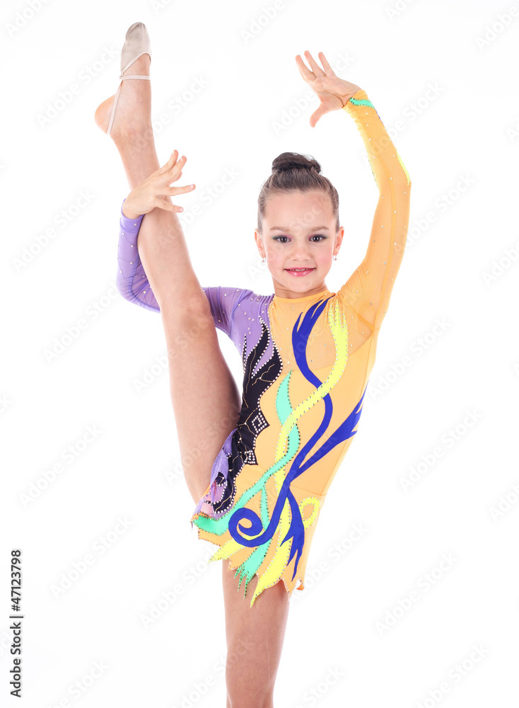 Flexible Girl Doing Gymnastics Stock Photo - Image of color