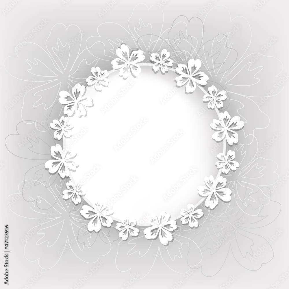 Floral background with frame.