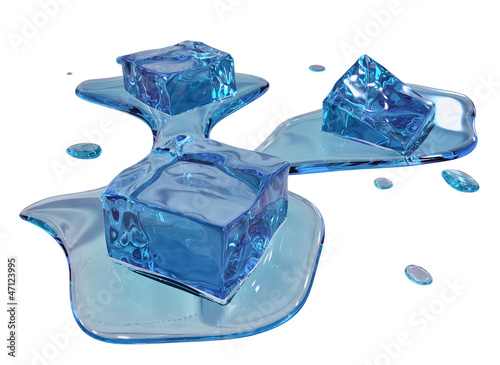 Foto Stylized melting ice cubes