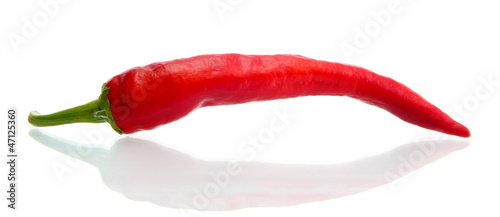 Red hot chili pepper, isolated on white