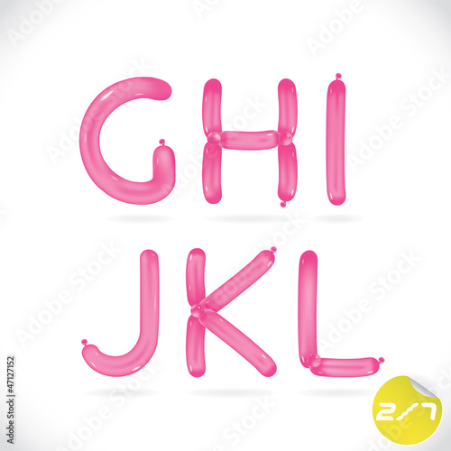 Balloon Alphabet, Letters, Illustration, Sign, Icon, Symbol