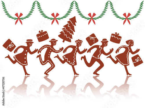 Christmas rush with ginger cookie figures