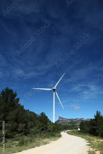 Wind turbines farm in spain