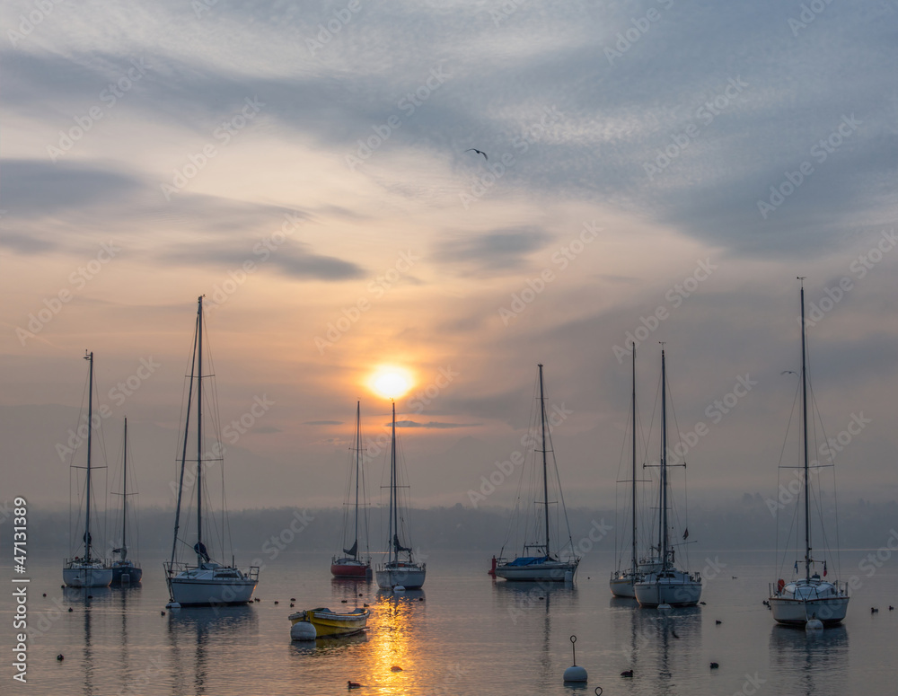 Boats and Sunrise