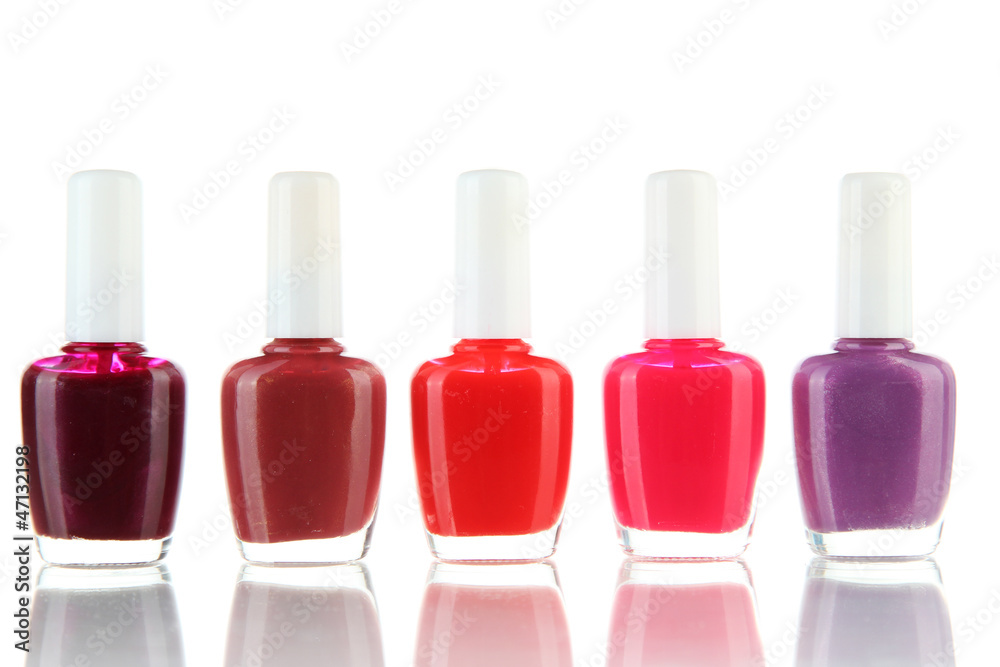 set of nail polishes isolated on white set of nail polishes isolated on white