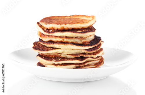 delicious sweet pancakes isolated on white
