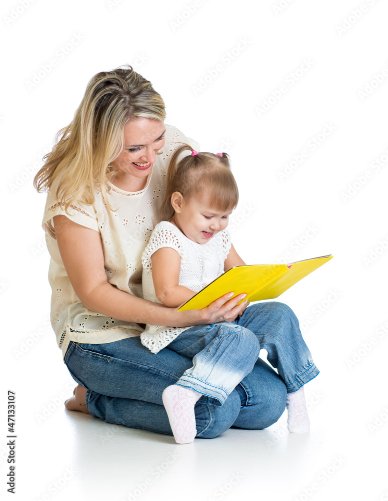 happy mother and child reading a book together happy mother and child reading a book together