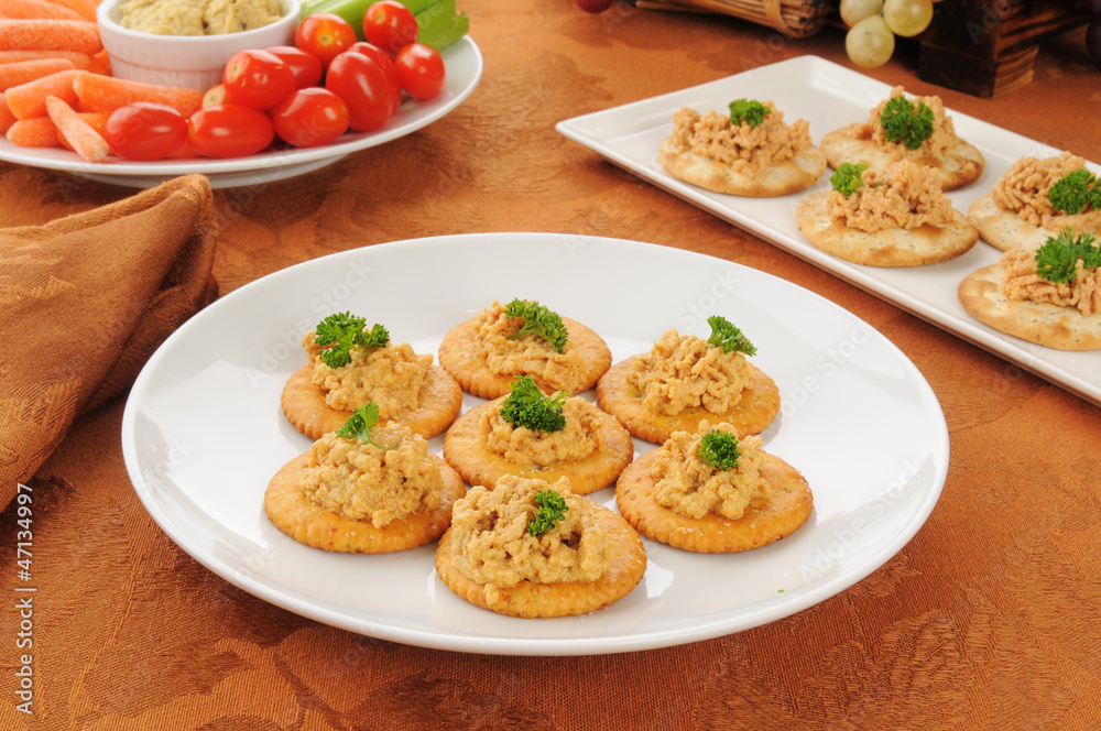 Lobster pate canapes