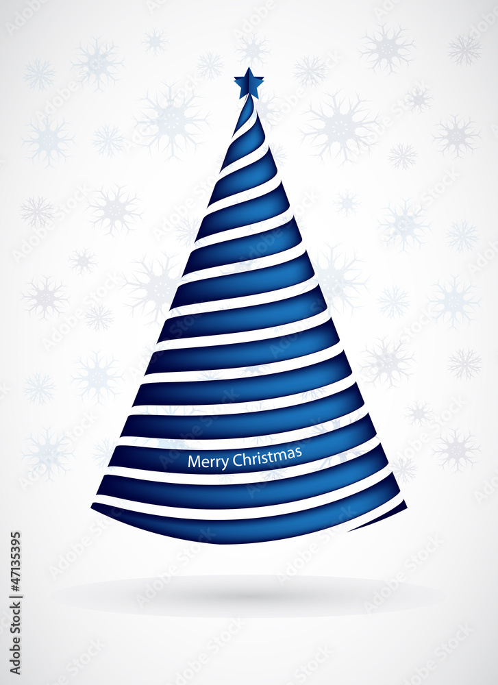 Blue Christmas tree ona a white background Blue Christmas tree ona a white background