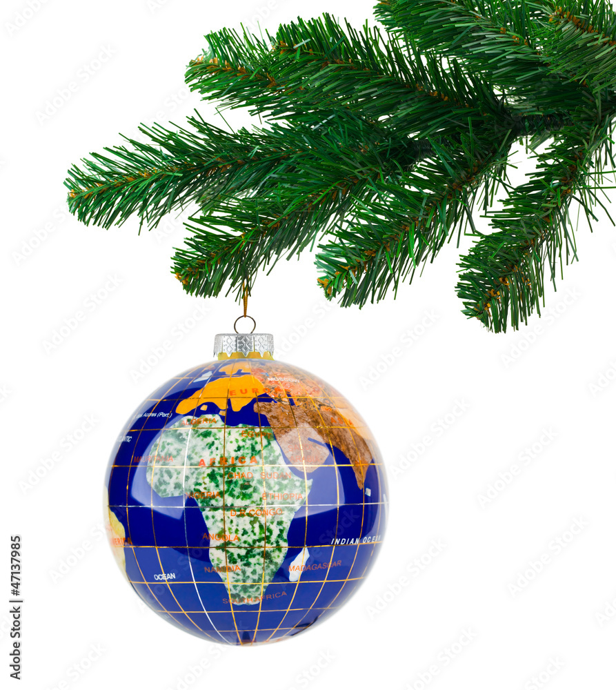 Globe and christmas tree