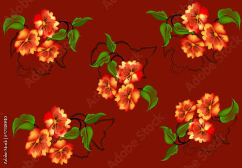 background with orange color flowers