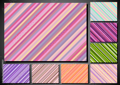 set of retro background with stripes
