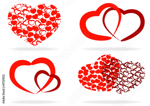 set of stylized hearts