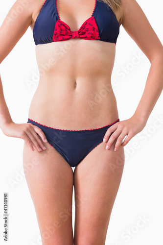 Woman showing her bikini