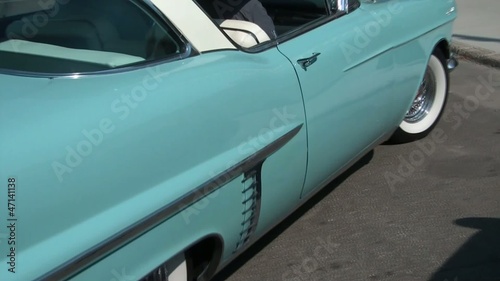 Baby Blue Classic Car Parking