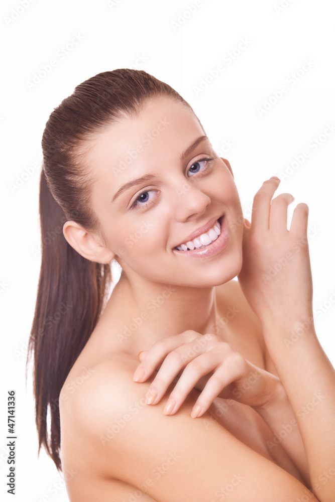 closeup face woman with clean skin closeup face woman with clean skin