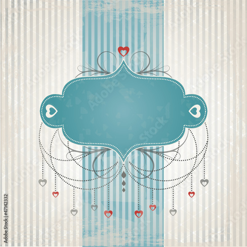 Vintage Frame with Hearts