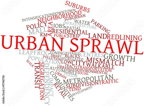 Fotografie Word cloud for Urban sprawl