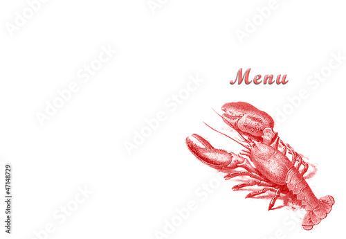 Canvas Print MENU Ornament - Sea Food restaurant