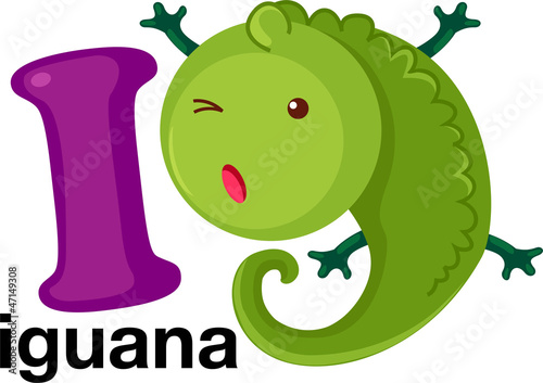 Animal alphabet letter - I 