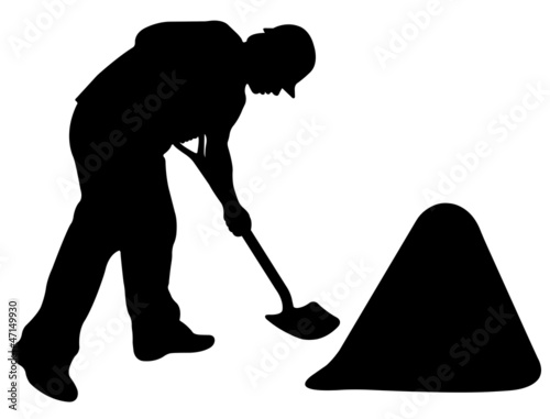 Worker isolated on white