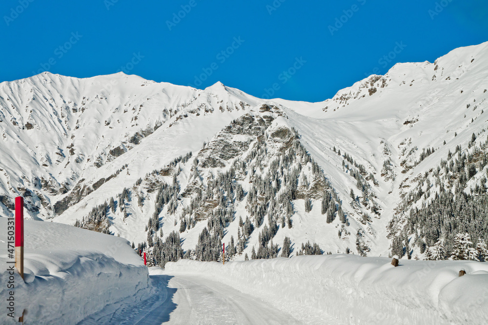 Beautiful view to winter Swiss Alps, Berner Oberland, Adelboden Beautiful view to winter Swiss Alps, Berner Oberland, Adelboden