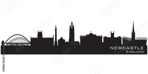 Newcastle, England skyline. Detailed vector silhouette photo