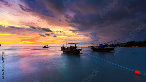 Boat on sunset