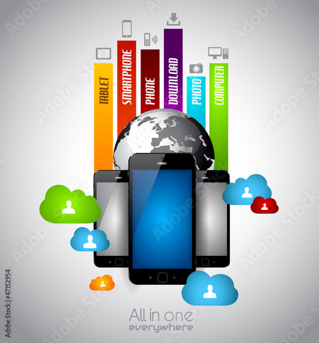 Infographic with Cloud Computing concept