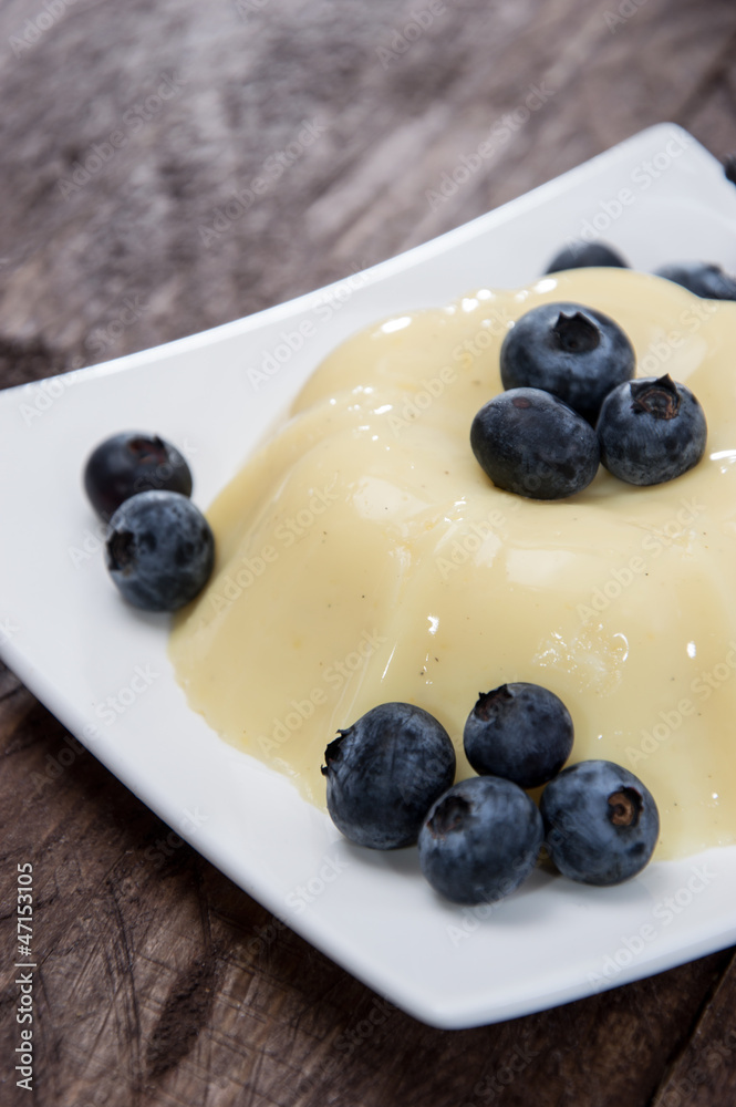 Vanilla Pudding topped with Berries